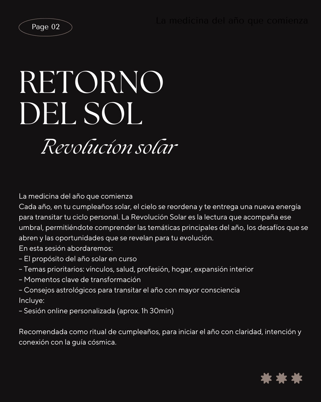 RETORNO DEL SOL / Lectura Revolución solar
